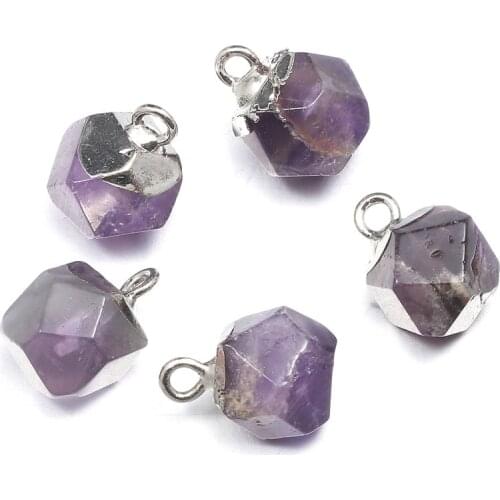 Natural Stone Crystal Pendant charm Geometric Shape Pendants for Jewelry Making Supplies DIY Fine necklace accessories