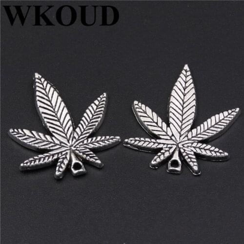 10pcs Silver Plated Maple Leaves Charm alloy Pendant Necklace Earrings suitable for DIY Metal Jewelry Findings