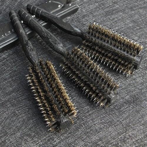 Curly Hair Comb Hairdressing Comb Pig 's Bristles Hair Blow Straight Hair Rolling Volume Combs Hair Brushes Wood Styling Tools