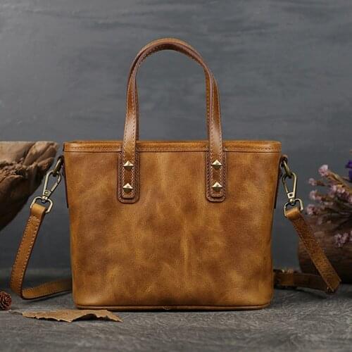 CGA Bags For Women 2021 New Chinese Style Embroidery Handbags Large Capacity Handmade Retro Leather Shoulder & Crossbody Bag