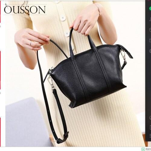 OUSSON Leisure Soft Leather Large Capacity Shoulder Messenger Bag Multifunctional Crosdbody Bag Tote Handbag For Women