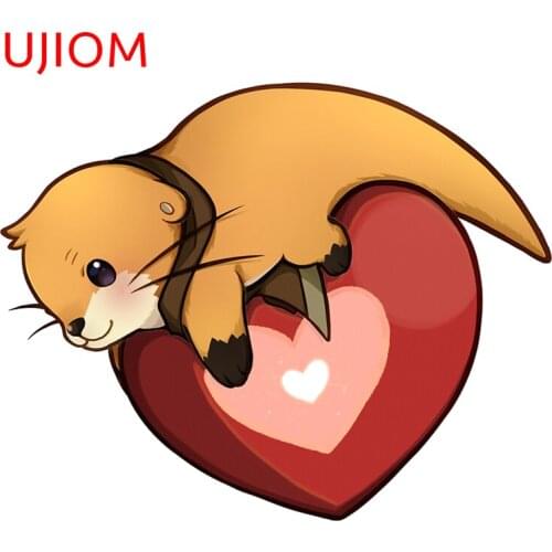 UJIOM Cartoon Otter Love Bedroom Accessories Living Room Decor Wall Stickers Childrens Bedroom Decor Vinyl Wallpaper Decals