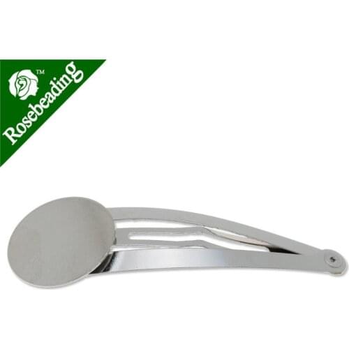 Imitation Rhodium Plated Bobby Pin With 20mm flat bezel,sold 20pcs per