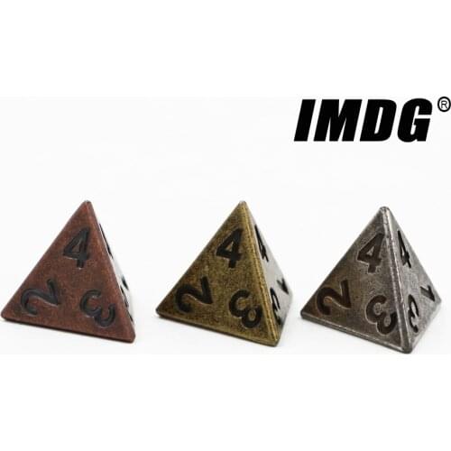 1pcs D4 Polyhedron RPG Dice 4-sides Accessories Metal Dice DND Different Color Digital Game Dice