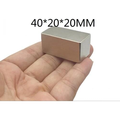 1pcs Magnet 40x20x20 N38 Strong mm Square NdFeB Rare Earth Magnet 40*20*20 Neodymium Magnets