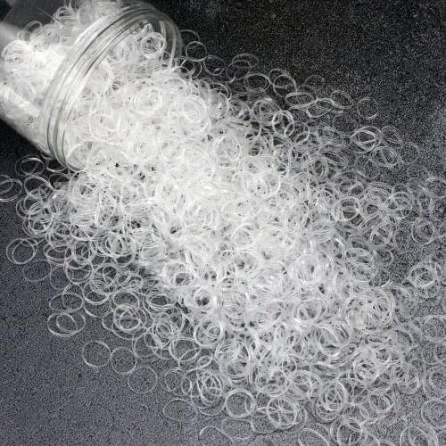 1000Pcs/Pack Girls Transparent Elastic Hair Ring Rubber Band Children Ponytail Hair Bands Ornaments Disposable Hair Accessories