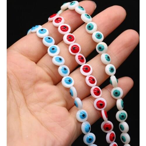 48Pcs/Strand Shell Beads Double-Sided Coloring Bead 8MM For DIY Jewelry Making Bracelet Earrings Necklace Accessory