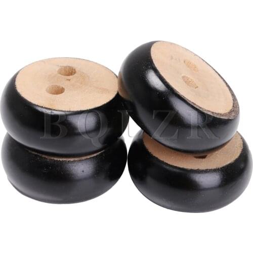 4x BQLZR 3cm Height Eucalyptus-Wood 7CM Dia Round Furniture Legs Feet 100kg Bearing Weight Lifter for Sofas Cabinets Tables Bed