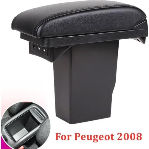 Car Armrest Box for Peugeot 2008 Retrofit Parts Special Armrest Center Storage Box Car Interior Special with USB Accessories