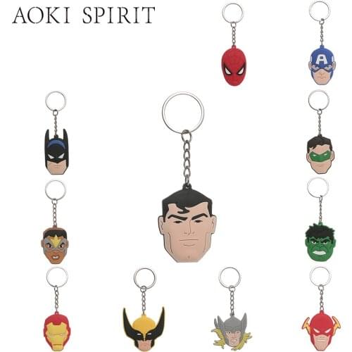 Cartoon Movie Cartoon Character Head Keychain Keyring for Children PVC Trinket Purse Mobile Phone Bag Car Key Chain Pendant Gift