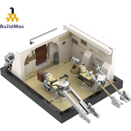 Buildmoc Star Plan Movie Chapter 5 Mos-Eisley Tatooined Space Speeder Bike Car Building Blocks Bricks DIY Model Toys For Boy Kid