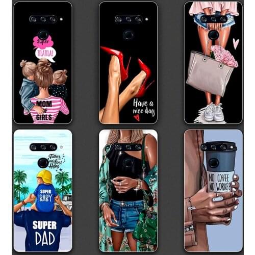 For LG V40 V30 V20 V60 V50 ThinQ 5G Plus Cases Soft Fashion Super mom and dad Phone Case Cover for LG Stylo 6 5 4 X Power 3 2