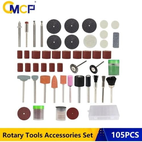 CMCP 105pcs Rotary Accessories Tools For Sanding Polishing Grinding Abrasive Tools Wood Metal Engraving For Dremel Accessories