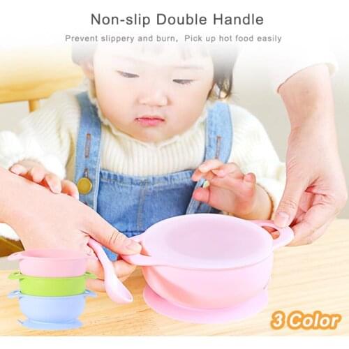 Baby Children Suction Cup Bowl Slip-resistant Tableware + Bowl Lid