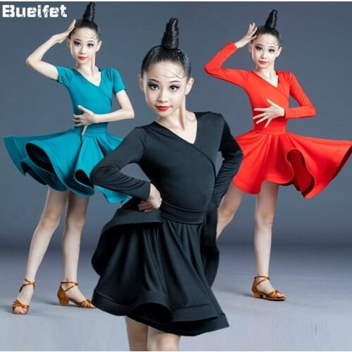 Childrens Modern Latin Dance Dress Waltz tango Cha Cha Salsa Competition Performance Dress Kids Ballroom Dance Costume