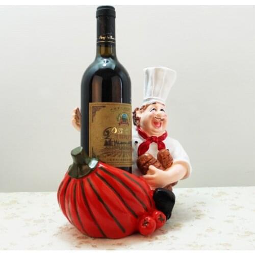 European Pumpkin Chef Wine Rack Resin Decoration Restaurant Wine Cabinet Decoration Creative Home Decoration
