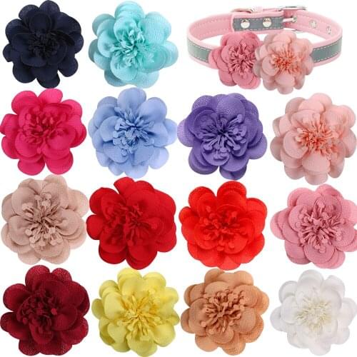 50pcs Spring Dog Accessories Slidable Flower-Collar Pet Dog Bow Tie Collar Small Dog Collar Charms Pet Supplies For Small Dogs