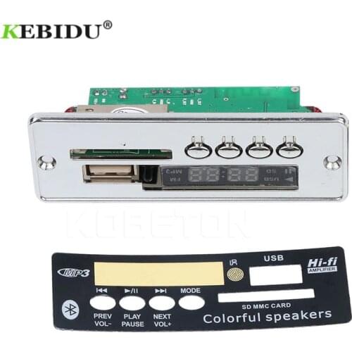 KEBIDU USB Integrated Bluetooth MP3 Decoder Board Module Hands-free JQ-D028BT MP3 Player with Remote Control USB FM Aux Radio