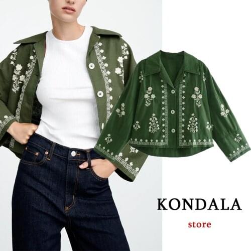 Зеленые блузки KONDALA China At AliExpress