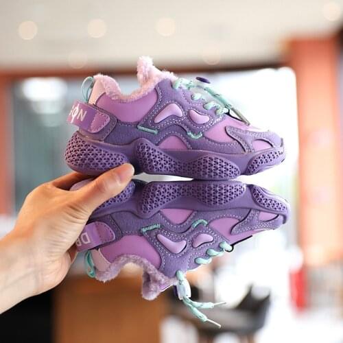 New Baby Shoes 1-6 Years Boys Girls Sneakers Fashion Comfortable PU Leather Warm Plush Winter Toddler Infant Shoes