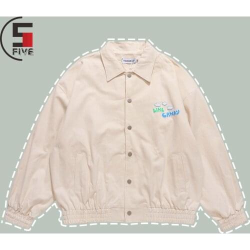 Hip Hop Plain Foam Letters Love Print Jacket Mens Harajuku Streetwear Loose Casual Jackets Winter Campus Oversized Unisex Coats