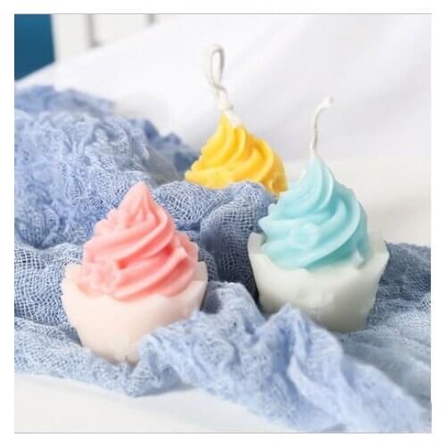 Ice Cream Shape Silicone Material Handmade Dessert Shape Candle Mold DIY Aromatherapy Soap Chocolate Cake Mould Home Decoration