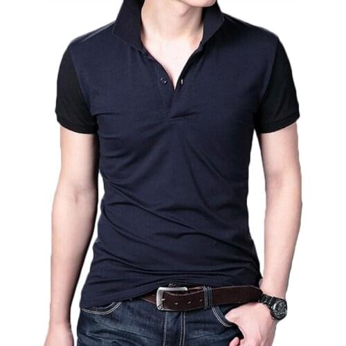 Men Poloshirt Casual Summer Short Sleeve Tee Shirts Mens Cotton Breathable jerseys Patchwork Color Tee Shirt Camisas Homme Tops