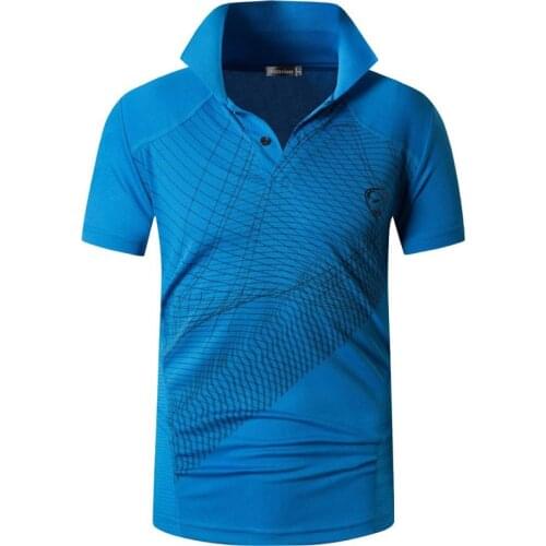 Jeansian Mens Sport Tee Polo Shirts POLOS Poloshirts Golf Tennis Badminton Dry Fit Short Sleeve LSL244 Blue