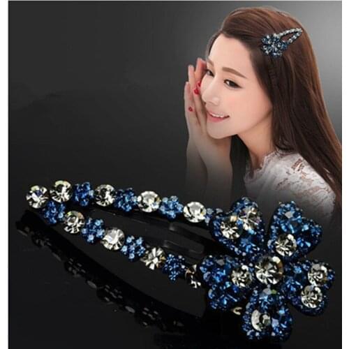 2021 New Fashion Hot Sale Wild Luxurious Rhinestone Bangs BB Clip Hairpin Barrettes for Women Girl Hair Accessories Headwear