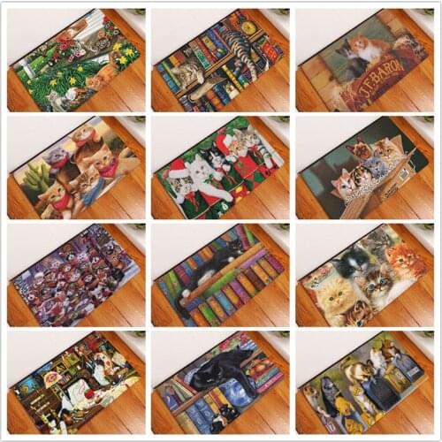 New Creative Pretty Cat Print Carpets Bathroon Mats Anti-Slip Rugs