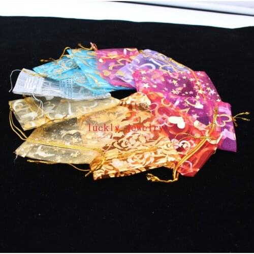 In bulk 200pcs Mixed Lot 9*12cm / 7*9cm Chiffon yarn candy Bag Gift Bag Pouch wedding Jewelry Pouches
