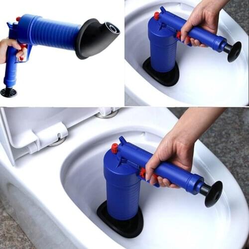 Air Power Drain Blaster Gun High Pressure Powerful Manual Sink Plunger Opener Cleaner Pump for Bath Toilets Bathroom Show