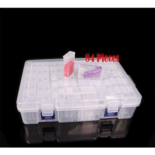 84 Slots Clear Plastic Box Storage Box for Jewelry Diamond painting Craft Bead Pill Storage Tool Makeup Organizer Accessories