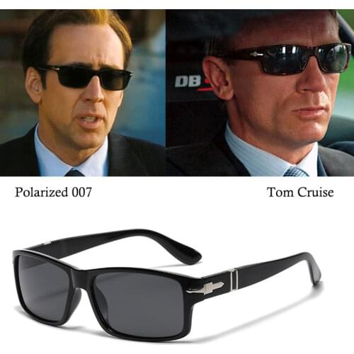 NEW Classic Vintage Fashion James Bond 007 Square Style Polarized Sunglasses Men Driving Brand Design Sun Glasses Oculos De Sol