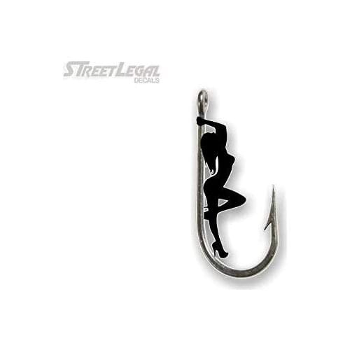 For Hook Dancer 4"x 9" (Right) Vinyl Sticker Decal Truck Boat or Fishing Tackle Box Lures Crankbait Reels (4"x 9" (Right))