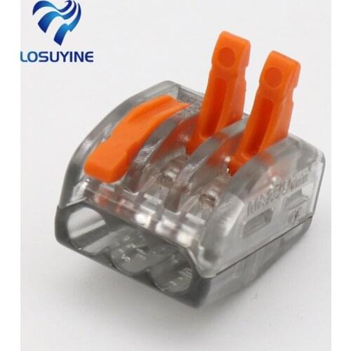 Wa go 10pcs Transparent Universal Compact Fast Wire Wiring 3 Pin Mini Conductors Terminal Block 32A Connectors Findings China