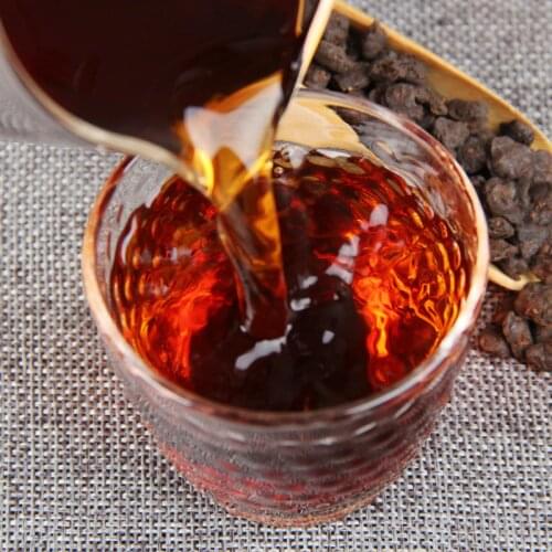 Yunnan Puer Tea Old Tree Shu Tea Fossil Waxy Fragrant Top Grade Pu'er Old Tea Cooked Tea 100g Canned