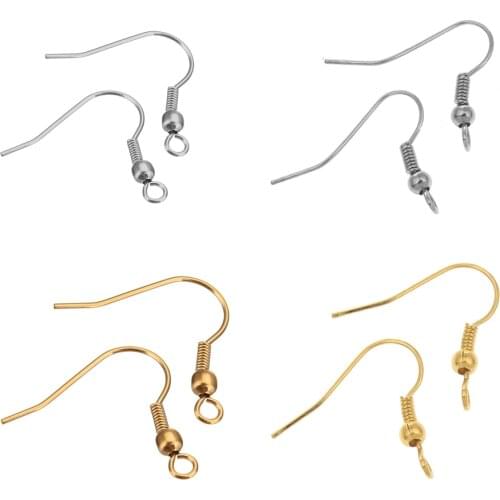 20x20mm Never Fade 316 Gold Color Stainless Steel DIY Earring Findings Clasps Hooks Jewelry Making Accessories Ear Wire