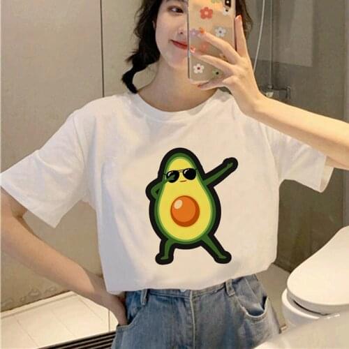 Womens T-shirt Funny Avocado Clothing Printed T-shirt Fashion Womens Top Graphic T-shirt Womens Kawaii Camisas T-shirt