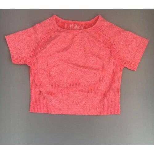 Women Seamless Yoga Short Sleeve Top Crop Top Yoga Shirt Running Fitness T-Shirt Sorkout Top Gym Dancing Sportswear