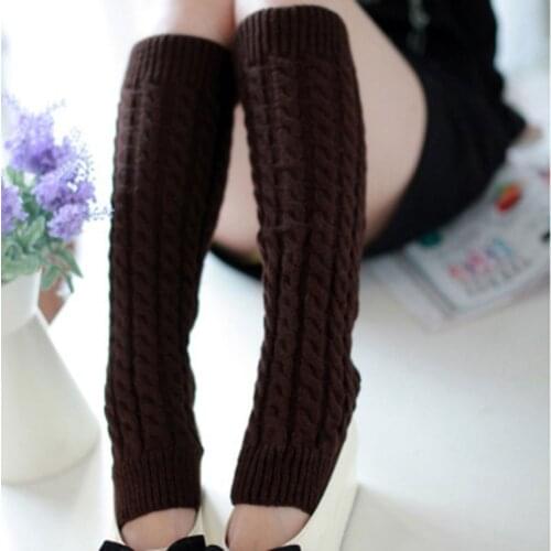 Women Leg Warmers Warm Pile Heap Knitted Socks Complex Department Of Hemp Flowers Kneepad Leg Warmers Tube Socks Autumn Winter