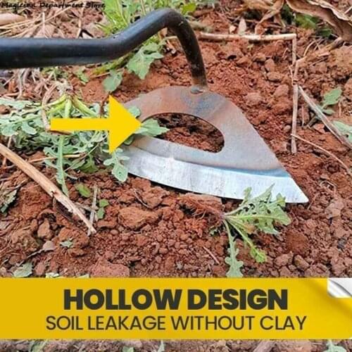 1pc All-steel Hardened Hollow Hoe Handheld Weeding Rake Planting Vegetable Farm Garden Agriculture Tool Weeding Gardening Tools