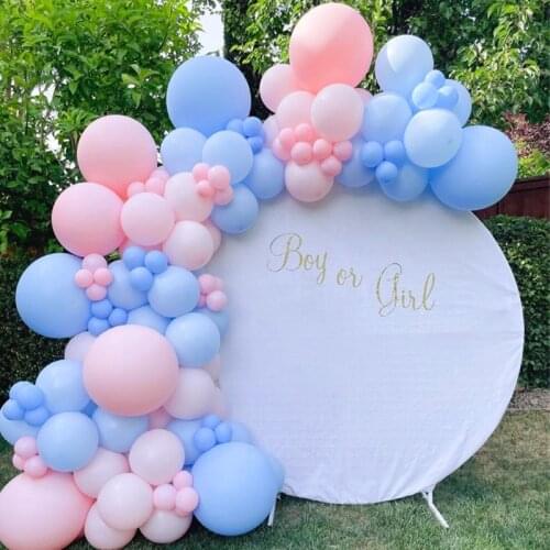 112pcs Light Pink Blue DIY Balloons Garland Arch Kit Gender Reveal Boy Or Girl Ballon Party Decoration Baby Shower Wedding Globo