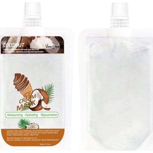 60ml Facial Cover Moisturizing Cream Coconut Oil Mask Facial Packs Skin Clean Dark Circle Moisturize Anti-Aging Skin Care