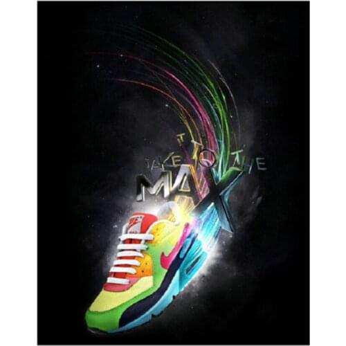 5D DIY Abstract shoes diamond painting,cross-stitch,full square diamond embroidery Rhinestone round drill mosaic christmas gift