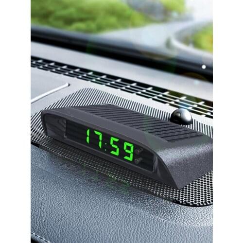 Car Clock Auto Internal Stick-On Digital Watch Solar Powered 24-Hour Car Clock With Built-in Battery Car Decoration Electronic A