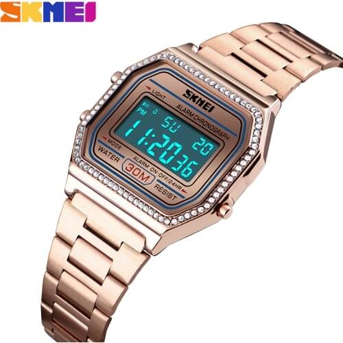 Women Watch Digital Alarm Ladies Watches 30M Waterproof Week Chrono Digital Wristwatch Female Clock Relogio Feminino SKMEI 2019