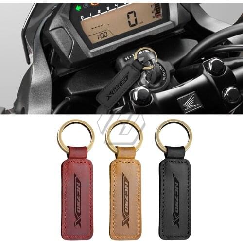 For Honda NC750X NC 750X ABS Motorcycle Cowhide Keychain Key Ring