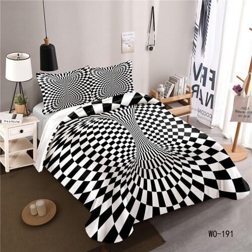 Bedding set duvet cover set 3D twisted space-time digital print green and black striped boys and girls are set 2/3pcs