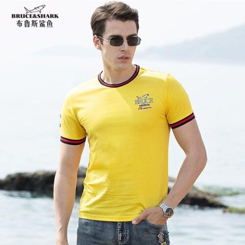 2021 Summer Bruce&Shark Trend Mens Tees Mercerized Cotton Loose Style Top quality Nice Design Oversize 4XL Men T-shirt Fashion